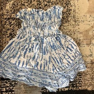 Blue and white romper size small